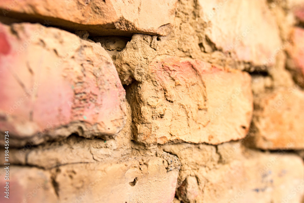 Fototapeta premium Old brick wall in the house as a background