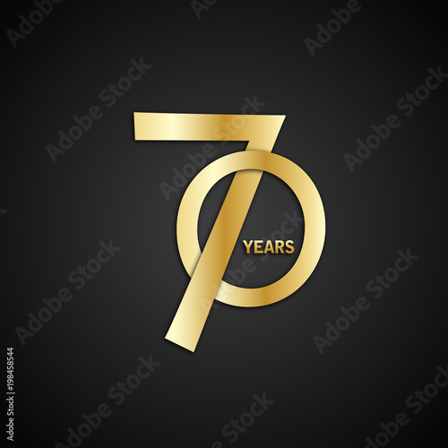 70 YEAR ANNIVERSARY Gold Vector Icon
