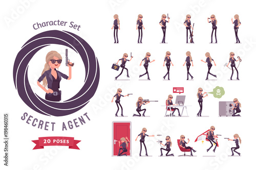 Secret agent woman ready-to-use character set