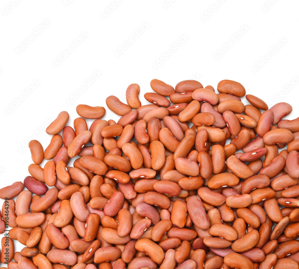 Small pile of Kidney Beans on White Background Small pile of Kidney Beans on White Background