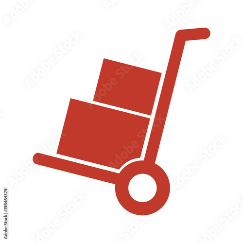 Handcart icon on white background.