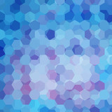 Vector background with blue, purple hexagons. Can be used in cover design, book design, website background. Vector illustration