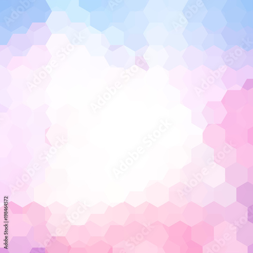 Background of pink, blue, white geometric shapes. Pastel mosaic pattern. Vector EPS 10. Vector illustration