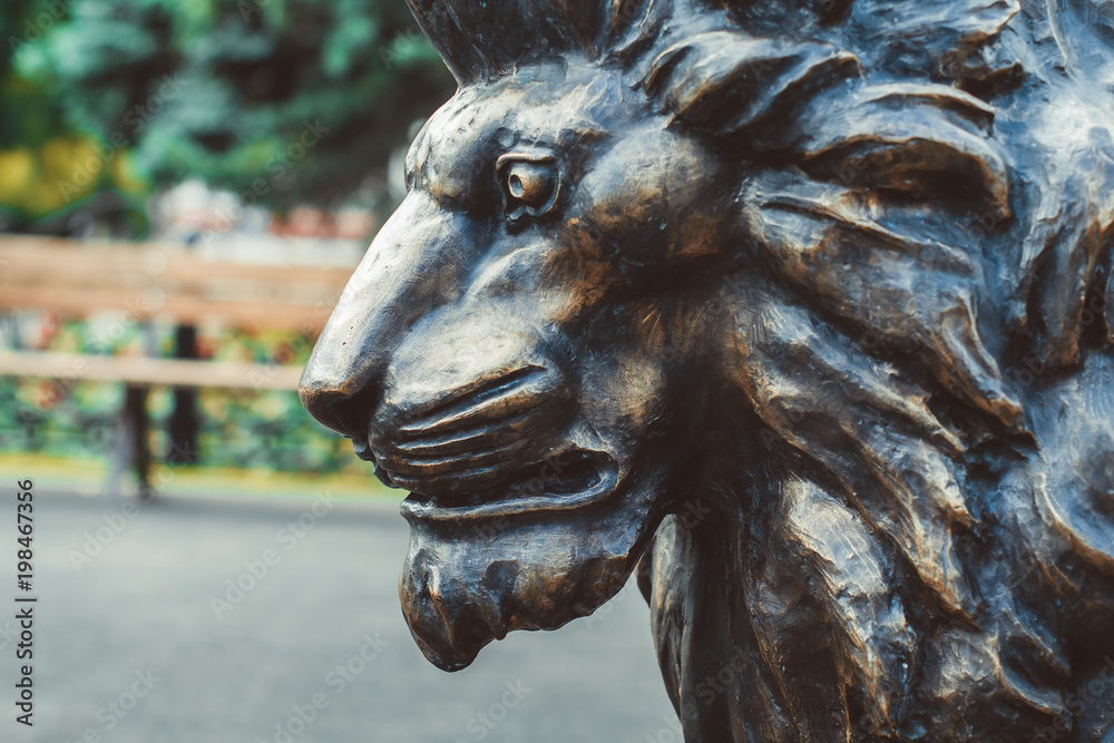Lion statue in city Park