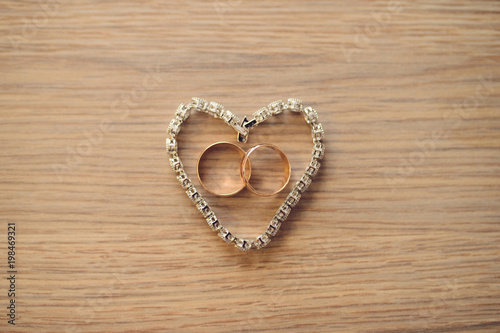 Wedding Rings and Bracelet in Heart Form