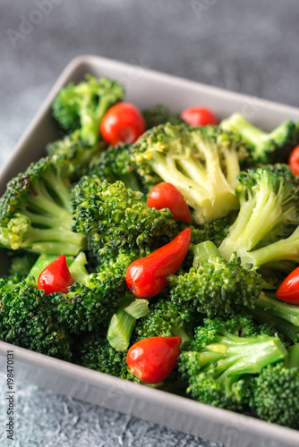 Bowl of broccoli and chili stir-fry