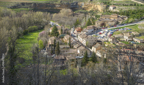 aerial views of the Spanish city of Segovia. Ancient Roman and medieval city