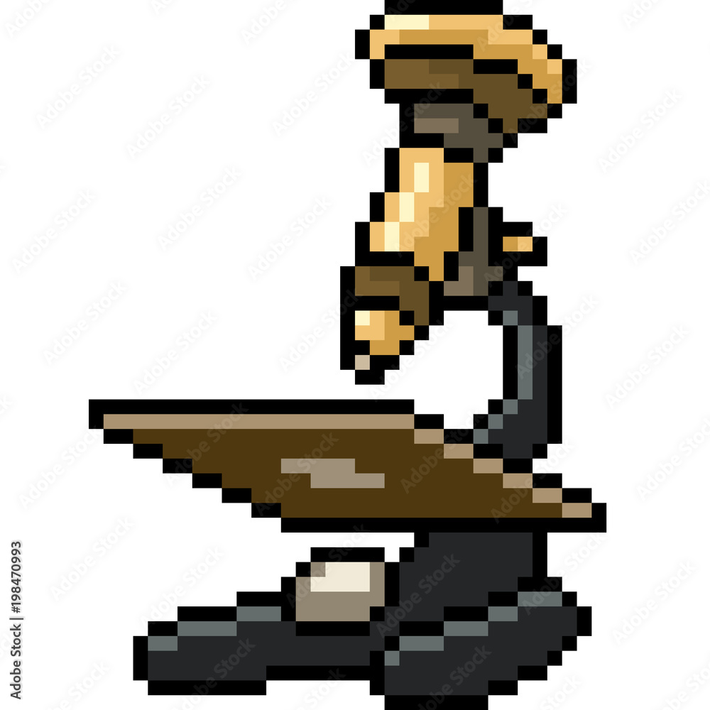 vector pixel art microscope