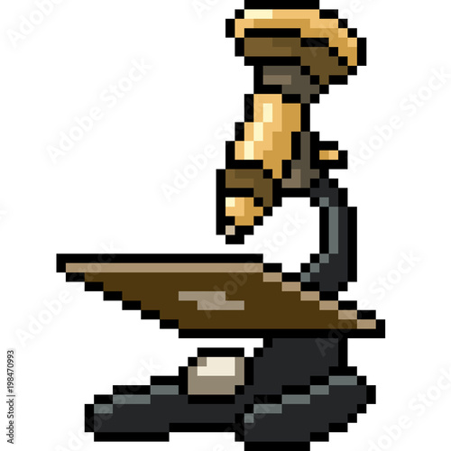 vector pixel art microscope