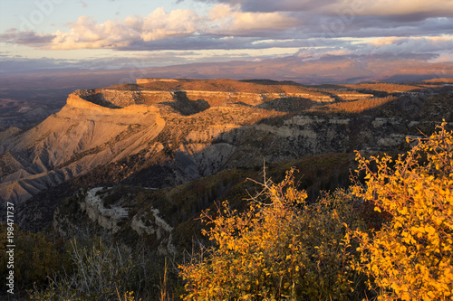 Cliffs at sunset;  Mesa Verde National Park;  Colorado photo