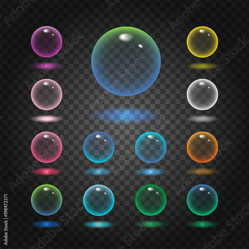 Transparent colored bubbles