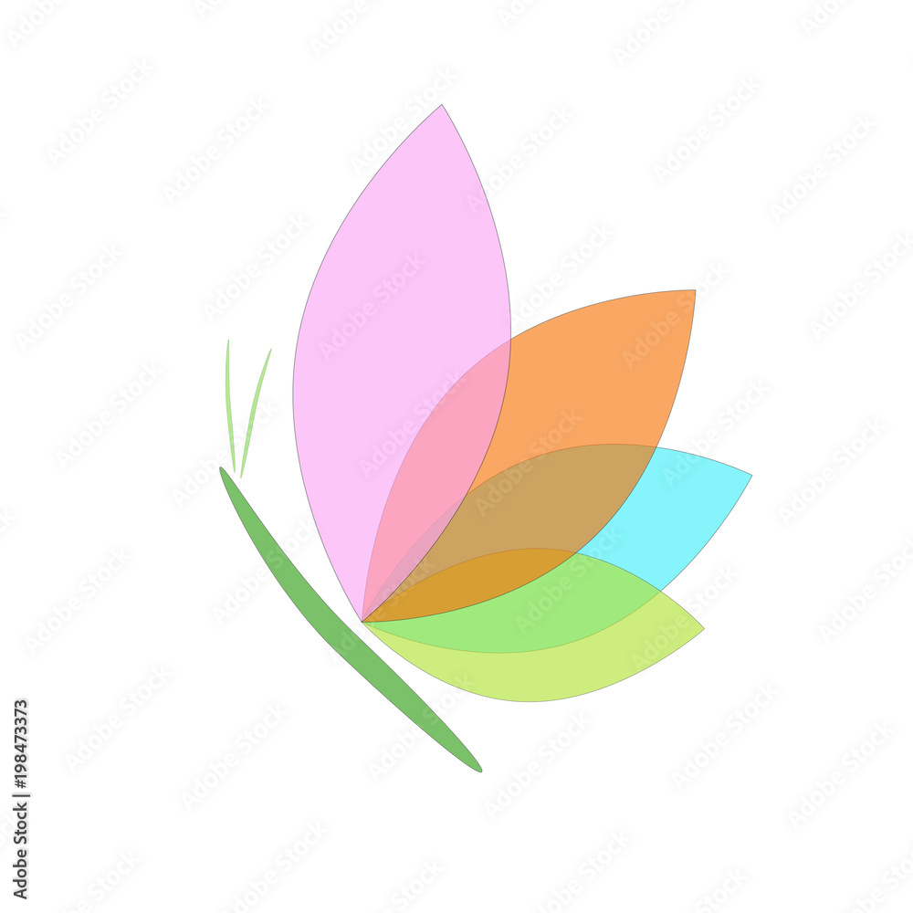Butterfly Logo design abstract. Beauty Fashion Eco Organic icon 