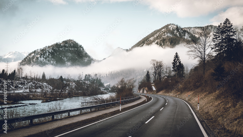 Roads in Austria in Winter