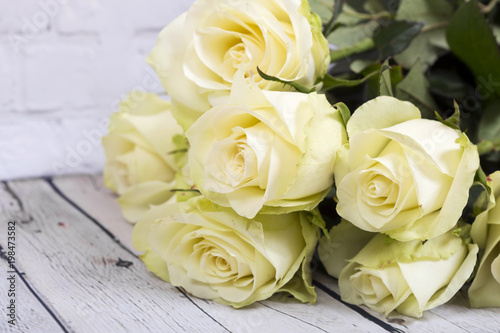 Bright yellow roses