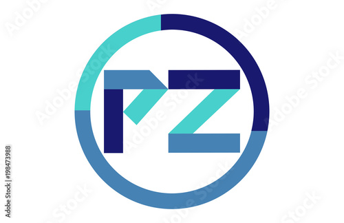 Free Download PZ Global Blue Ribbon letter Logo - GFXLoad