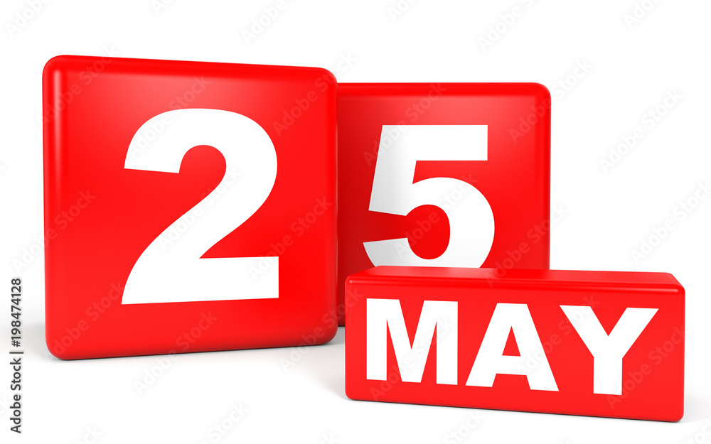 May 25. Calendar on white background. May 25. Calendar on white background.