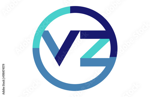 Free Download VZ Global Blue Ribbon letter Logo - GFXLoad