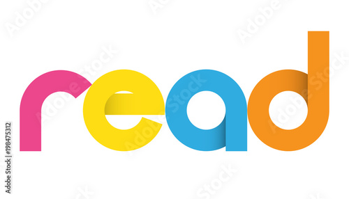 READ colourful vector letters icon