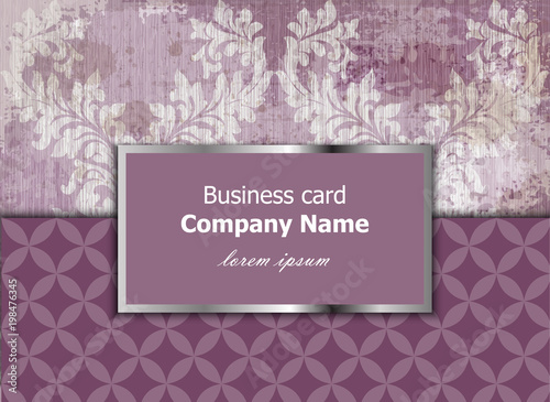 Business card with luxury ornament Vector. Baroque intricate design illustrat...