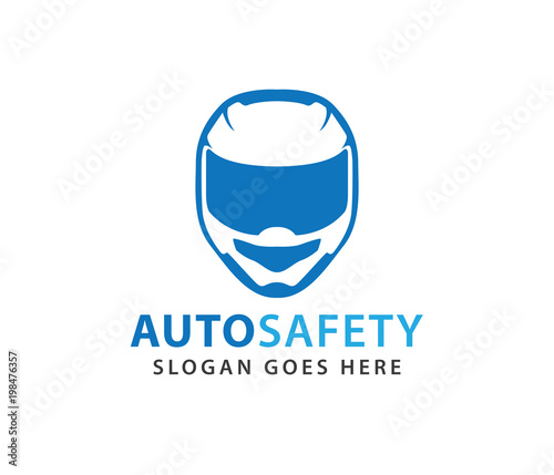 racing helmet safety automotive motorcycle vector logo design