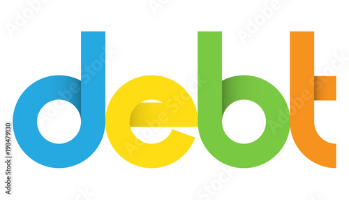 DEBT colorful typography banner