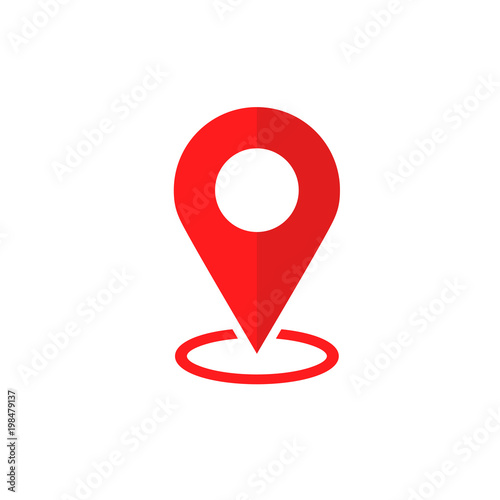 Simple Flat Red minimalist locator App with circle area