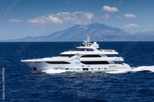 Large private motor yacht at sea © ververidis