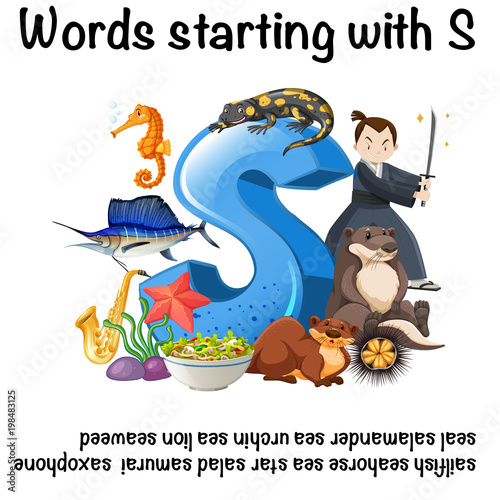 English poster for words starting with s photo