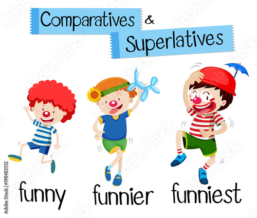 Comparatives and superlatives for word funny