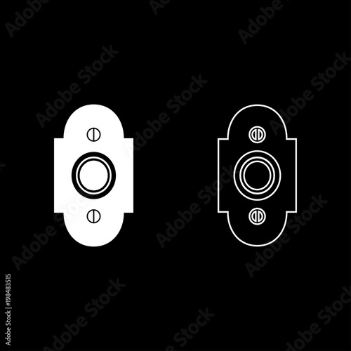 Doorbell icon set white color illustration flat style simple image