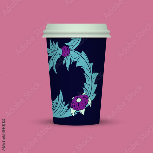 Blue Abstract Plastic coffee cup photo