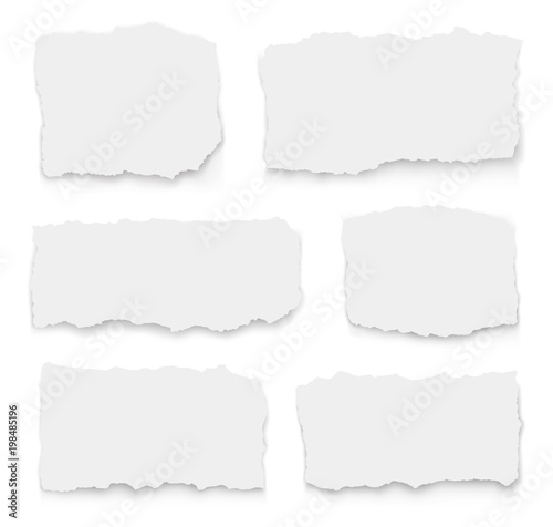 Set of torn paper different shapes. collection of ripped paper. Vector
