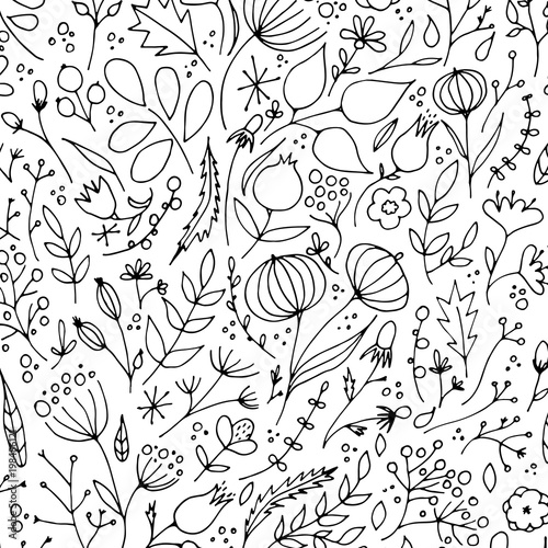 Hand drawn floral pattern. photo