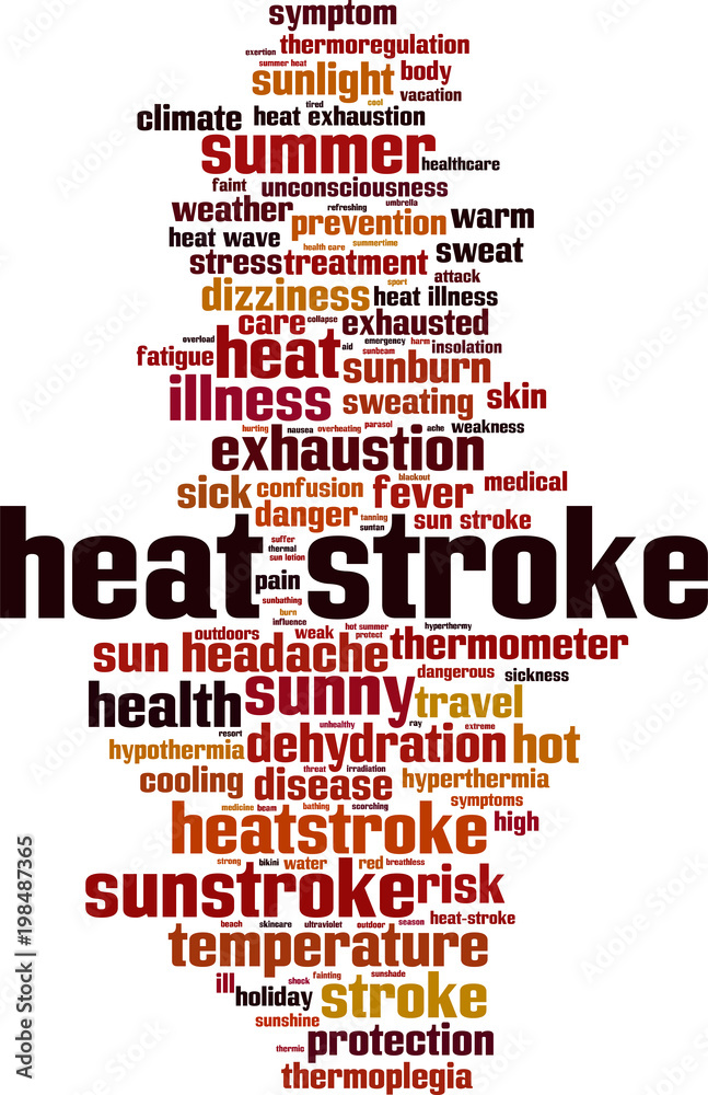 Obraz premium Heat stroke word cloud