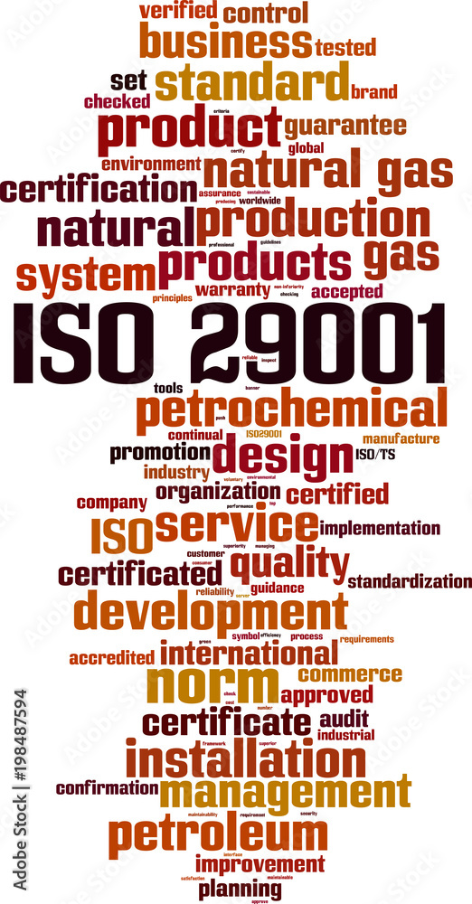 Obraz premium ISO 29001 word cloud