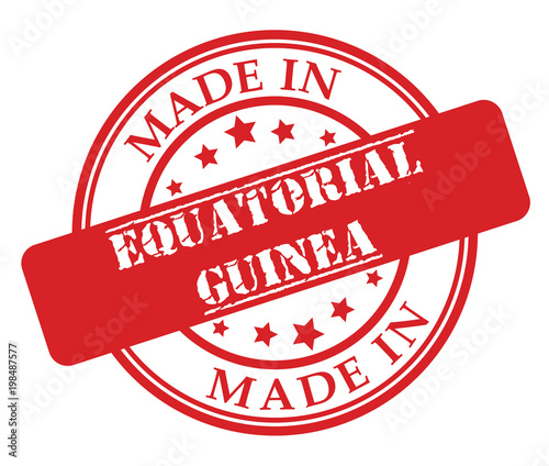 Made in Equatorial Guinea red rubber stamp illustration vector on white background