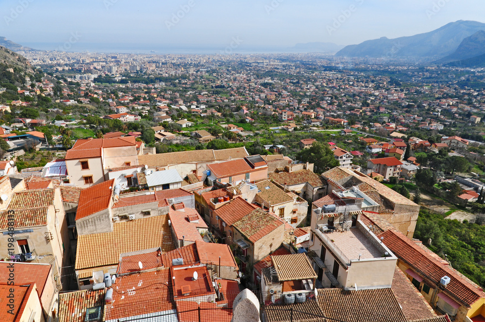Panorama di Palermo dal Duomo di Monreale - Sicilia