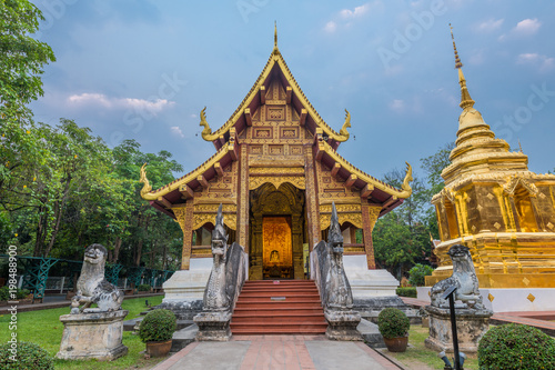 Wat Phra Singh is located in the western part of the old city centre of Chiang Mai, Thailand © phichak