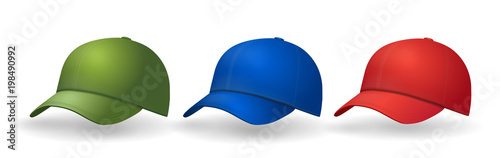 Baseball caps set Realistic hat collection