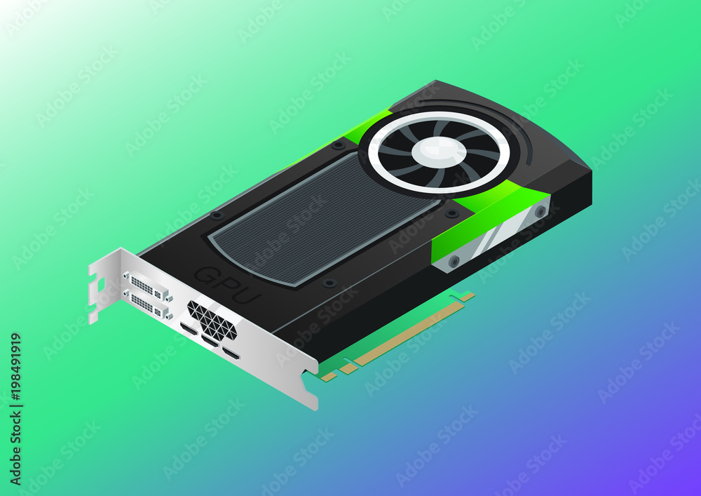 Obraz premium Vector isometric GPU