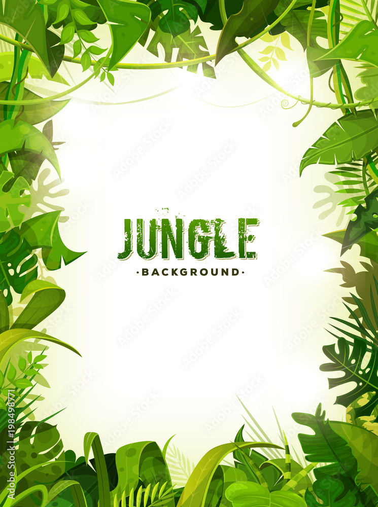 Obraz premium Tło tropikalnych liści dżungli