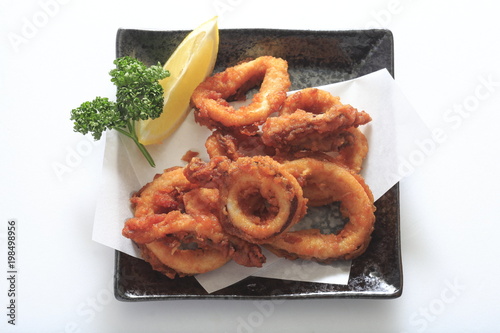 Fried squid image photo