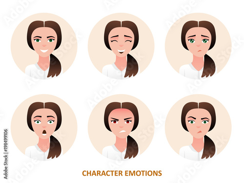 Character avatars emotions in circle