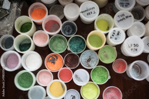 Materials and tools for creativity, enamel