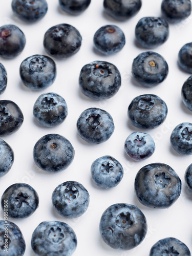 Many blueberries on the white background. isolated
