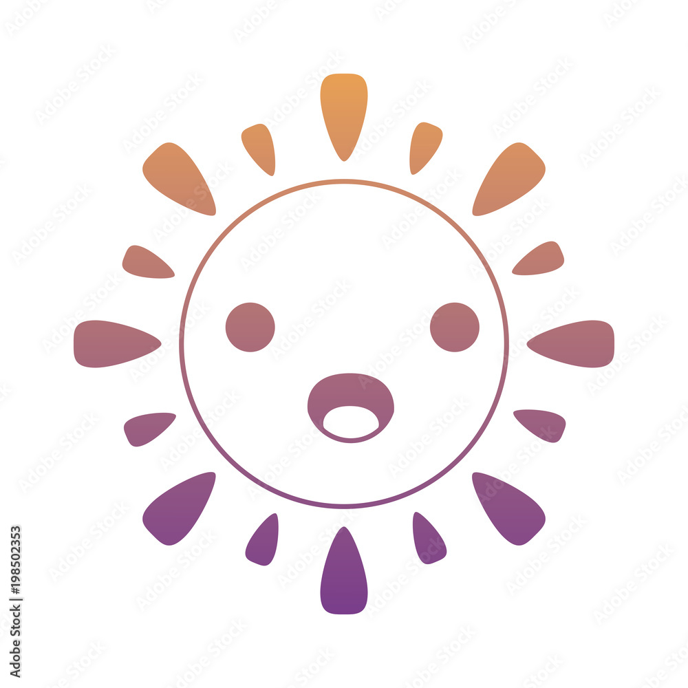 Obraz premium Kawaii sun icon