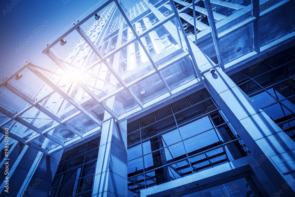 Obraz premium Commercial building has a low angle view in shanghai China