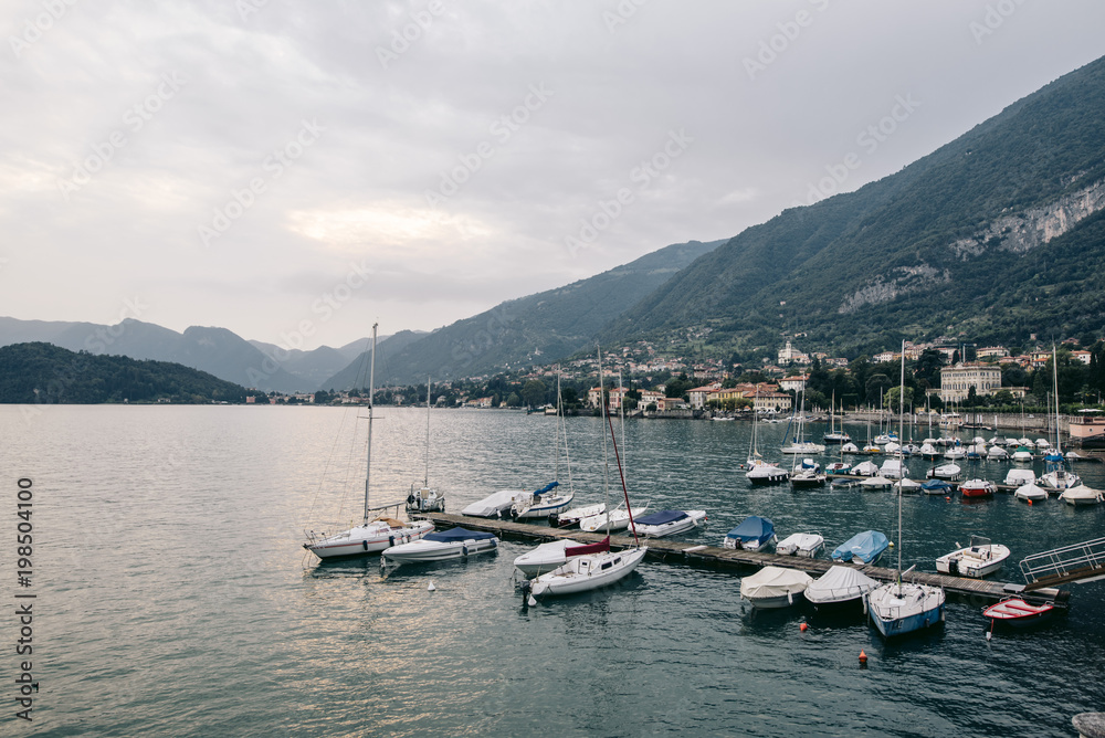 Mountains and lake Como in summer