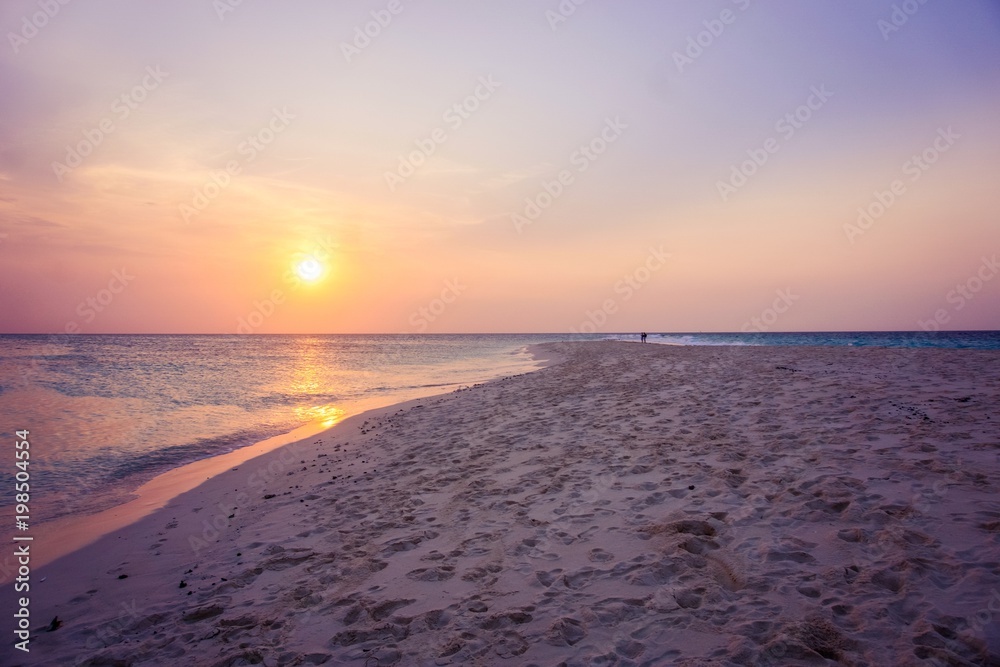 quiet beach sunset in Zanzibar