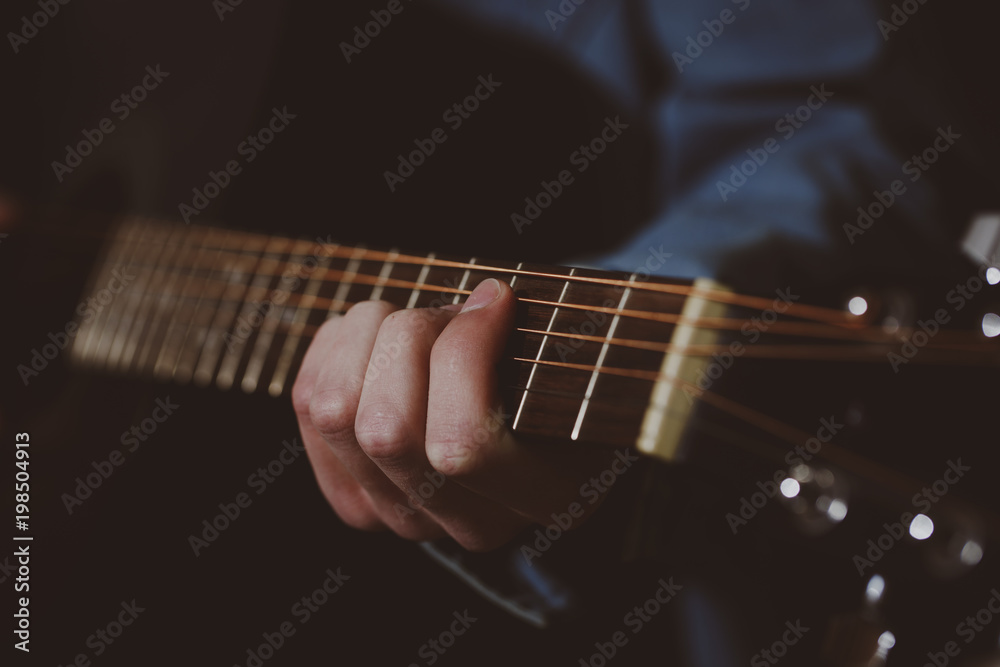 Fototapeta premium Guitar. Music. Playing guitar.